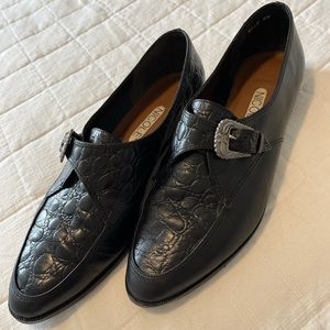 Vintage Leather Buckle Loafers Shoes Size 9